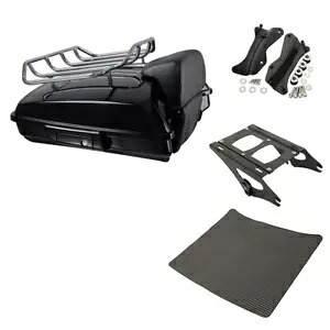 ブラック レイザー トランク バックレスト マウント ラック ドッキング ハーレー ツーリング 2014-24 用 Black Razor Trunk Backrest Mounting Rack Docking Fit For Harley Touring 2014-24 【並行輸入品】