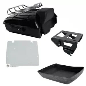 みじん切りトランクバックレスト荷物ラックソロマウントハーレーツーリング 2014-2024 に適合 Chopped Trunk Backrest Luggage Rack Solo Mount Fit For Harley Touring 2014-2024 【並行輸入品】
