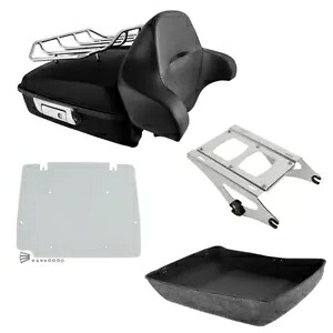 マットチョップドトランク 2 アップマウントラックプレート ハーレーツアーパックツーリング 14-24 に適合 Matte Chopped Trunk 2-Up Mount Rack Plate Fit For Harley Tour Pak Touring 14-24 【並行輸入品】｜カスタムパーツ WORLD倉庫