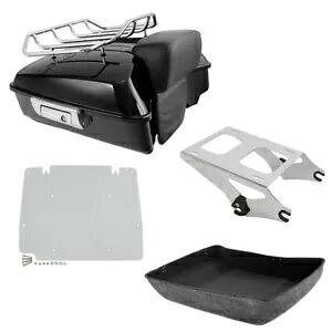 ブラックみじん切りトランクマウントラックベースプレート ハーレーエレクトラグライド 2014-2024用 Black Chopped Trunk Mount Rack Base Plate Fit For Harley Electra Glide 2014-2024 【並行輸入品】｜カスタムパーツ WORLD倉庫 78,045円