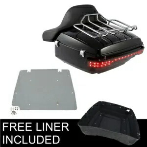 キングトランクバックレストラック LED ライトプレートハーレーツアーパックツーリング 2014-24 に適合 King Trunk Backrest Rack LED Light Plate Fit For Harley Tour Pak Touring 2014-24 【並行輸入品】