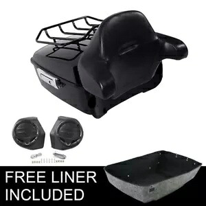 ブラック キング パック トランク バックレスト スピーカー ハーレー ツーリング ストリート グライド 14-24 に適合 Black King Pack Trunk Backrest Speaker Fit For Harley Touring Street Glide 14-24 【並行輸入品】