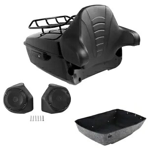 ブラックキング トランクトップ荷物ラックパッドスピーカー ハーレーツーリング 2014-2024 に適合 Black King Trunk Top Luggage Rack Pad Speakers Fit For Harley Touring 2014-2024 【並行輸入品】