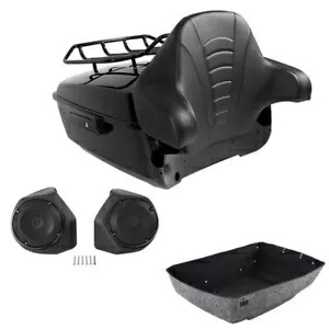 ブラックキング トランク 荷物ラック バックレスト スピーカー ハーレー ストリート グライド 14-24 用 Black King Trunk Luggage Rack Backrest Speaker Fit For Harley Street Glide 14-24 【並行輸入品】
