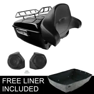 キングパック トランク バックレスト ラック スピーカー ハーレー ツアー パック トライ グライド 2014-24 に適合 King Pack Trunk Backrest Rack Speaker Fit For Harley Tour Pak Tri Glide 2014-24 【並行輸入品】