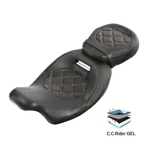 運転席&助手席 2アップ ゲルシート ハーレーロードキング ストリートグライド 2009-2023に適合 Driver & Passenger 2-Up Gel Seat Fit For Harley Road King Street Glide 2009-2023 【並行輸入品】