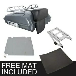 グレー レイザー トランク バックレスト パッド マウント ラック プレート ハーレー ツアー パック 2014-2024 に適合 Gray Razor Trunk Backrest Pad Mount Rack Plate Fit For Harley Tour Pak 2014-2024 【並行輸入品】