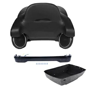 ブラックキング トランクバックレストスピーカー LED ライトはハーレーロードグライド 2014-24 に適合 Black King Trunk Backrest Speakers LED Light Fits For Harley Road Glide 2014-24 【並行輸入品】
