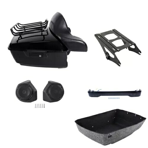 キングパック トランクマウントラックライトスピーカー ハーレーツアーパックツーリング 14-24 に適合 King Pack Trunk Mount Rack Light Speakers Fit For Harley Tour Pak Touring 14-24 【並行輸入品】｜カスタムパーツ WORLD倉庫
