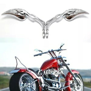 ペアティアドロップサイドミラーハーレーファットボーイスポーツスターボバーチョッパーカスタム用 Pair Tear Drop Side Mirrors For Harley FatBoy Sportster Bobber Chopper Custom画像