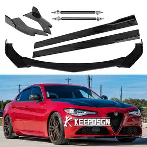 アルファロメオ ジュリア用グロスフロントバンパーリップスプリッター+サイドスカートリアディフューザー For Alfa Romeo Giulia Gloss Front Bumper Lip Splitter +Side Skirts Rear Diffuser 【並行輸入品】|カスタムパーツ WORLD倉庫