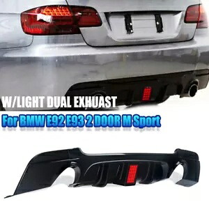 デュアルエキゾーストリアディフューザーは、2007-13 BMW E92 E93 に適合、ライト M-TECH バンパーリップ付き DUAL EXHAUST REAR DIFFUSER FITS 2007-13 BMW E92 E93 W/ LIGHT M-TECH BUMPER LIP 【並行輸入品】|カスタムパーツ WORLD倉庫