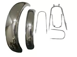 BSA B25 B44 スターファイア クロームメッキ フロント&リアフェンダー フェンダーセット&ステー...- BSA B25 B44 Star Fire Chrome Plated Front & Rear Fenders Fenders Set & Stay...- 【並行輸入品】