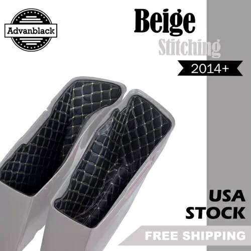 ベージュ ステッチ ストレッチ サドルバッグ ライナー 2014+ Advanblack 拡張サドルバッグ Beige Stitching Stretched Saddlebag Liner 2014+ Advanblack Extended Saddlebag 【並行輸入品】