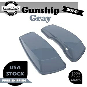 Advanblack ガンシップ グレー 標準サドルバッグ蓋 14 歳以上のハーレー ストリート ロード グライドに適合 Advanblack Gunship Gray Standard Saddlebag Lid Fits 14+ Harley Street Road Glide 【並行輸入品】