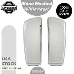 ストーンウォッシュ ホワイト パール サドルバッグ蓋 ハーレー ストリート ロード ツーリング 2014+ Stone Washed White Pearl Saddlebag Lids For Harley Street Road Touring 2014+ 【並行輸入品】