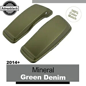ミネラルグリーンデニムストレッチサドルバッグ蓋はハーレーストリートロードキング14+に適合 Mineral Green Denim Stretched Saddlebag Lids Fits Harley Street Road King 14+ 【並行輸入品】