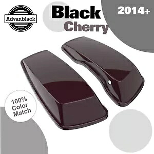 ブラックチェリー標準ストレッチサドルバッグ蓋は14歳以上のハーレーストリートロードに適合 Black Cherry Standard Stretched Saddlebag Lids Fits for 14+ Harley Street Road 【並行輸入品】