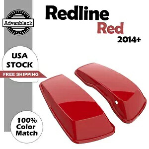 Redline レッド ノーマル ストレッチ サドルバッグ蓋 2014 年以降のハーレー ツーリングに適合 Redline Red Normal Stretched Saddlebag Lids Fits for 2014+ Harley Touring 【並行輸入品】