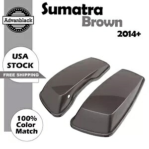 スマトラブラウン ノーマルストレッチ拡張サドルバッグ蓋 ハーレーツーリング 14+ に適合 Sumatra Brown Normal Stretched Extended Saddlebag Lids Fits Harley Touring 14+ 【並行輸入品】