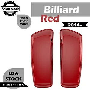 Advanblack ビリヤード レッド ノーマル ストレッチ サドルバッグ蓋 14 歳以上のハーレー ツーリングに適合 Advanblack Billiard Red Normal Stretched Saddlebag Lids Fits 14+ Harley Touring 【並行輸入品】