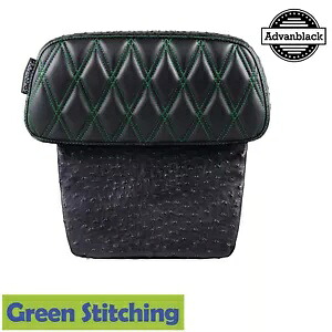 Advanblack ラプター スモール バックレスト パッド グリーン ステッチ ハーレー ツーリング用 Advanblack Raptor Small Backrest Pad Green Stitching For Harley Touring 【並行輸入品】|カスタムパーツ WORLD倉庫
