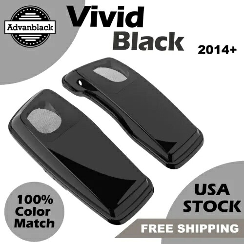 Advan ビビッド ブラック 6x9 インチ サドルバッグ スピーカー蓋 オーディオ カバー ハーレー 2014+ に適合 Advan Vivid Black 6x9\