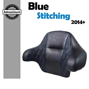 Raptor ラップ アラウンド バックレスト パッド ブルー ステッチ 14 歳以上用 ハーレー キング ツアー パック Raptor Wrap Around Backrest Pad Blue Stitching For 14+ Harley King Tour Pack 【並行輸入品】