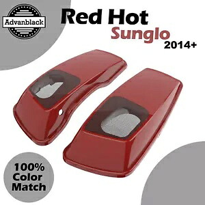 Advanblack レッドホットサングロ 6x9インチ サドルバッグスピーカー蓋 ハーレーダビッドソン 14+用 Advanblack Red Hot Sunglo 6x9\