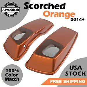 Advanblack スコーチオレンジ 6x9 インチ サドルバッグ スピーカー蓋 オーディオ カバー ハーレーに適合 Advanblack Scorched Orange 6x9\