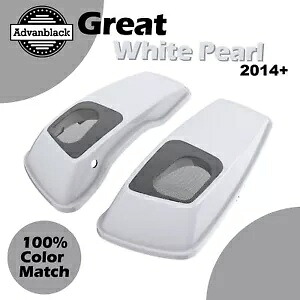 グレート ホワイト パール 6x9 インチ サドルバッグ スピーカー蓋 オーディオ カバー フィット 14+ ハーレー ツーリング GREAT WHITE PEARL 6x9\