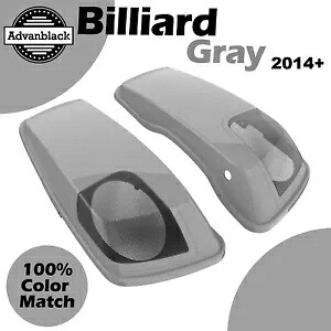 ビリヤード グレー 5x7 インチ サドルバッグ スピーカー蓋 オーディオ カバー 2014+ ハーレー用 Billiard Gray 5x7 inch Saddlebag Speaker Lids Audio Cover For 2014+ Harley 【並行輸入品】