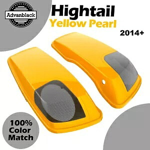 ハイテール イエロー パール 5x7 インチ サドルバッグ スピーカー蓋 オーディオ カバー ハーレー用 Hightail Yellow Pearl 5x7 inch Saddlebag Speaker Lids Audio Cover For Harley 【並行輸入品】