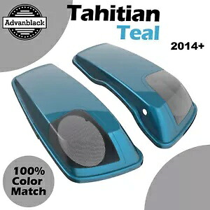 タヒチアン ティール 5x7 インチ サドルバッグ スピーカー蓋 オーディオ カバー 2014+ ハーレー用 Tahitian Teal 5x7 inch Saddlebag Speaker Lids Audio Cover For 2014+ Harley 【並行輸入品】｜カスタムパーツ WORLD倉庫