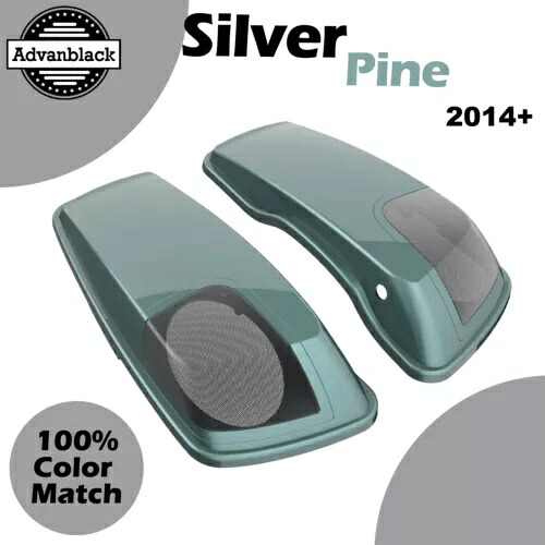 シルバー パイン 5x7 インチ サドルバッグ スピーカー蓋 オーディオ カバー 2014+ ハーレー用 Silver Pine 5x7 inch Saddlebag Speaker Lids Audio Cover For 2014+ Harley 【並行輸入品】