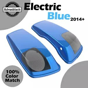 エレクトリック ブルー 5x7 インチ サドルバッグ スピーカー蓋 オーディオ カバー 2014+ ハーレー用 Electric Blue 5x7 inch Saddlebag Speaker Lids Audio Cover For 2014+ Harley 【並行輸入品】