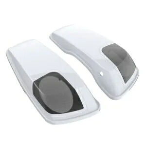 グレート ホワイト パール 5x7 インチ サドルバッグ スピーカー蓋 オーディオ カバー 2014+ ハーレー用 Great White Pearl 5x7 inch Saddlebag Speaker Lids Audio Cover For 2014+ Harley 【並行輸入品】