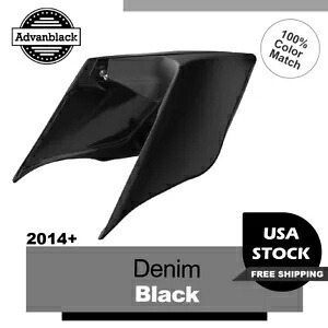 Advan デニム ブラック ストレッチ拡張サイド カバー 2014 年以降のハーレー ツーリングに適合 Advan Denim Black Stretched Extended Side Covers Fits 2014+ Harley Touring 【並行輸入品】