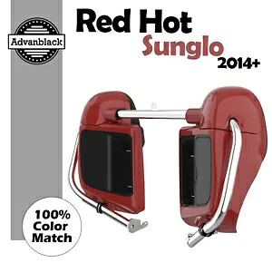 2014年以降のハーレーダビッドソンツーリングに適合 RED HOT SUNGLO Advanblack 下部ベンテッドフェアリング Fit 2014+ Harley Davidson Touring RED HOT SUNGLO Advanblack Lower Vented Fairing 【並行輸入品】｜カスタムパーツ WORLD倉庫