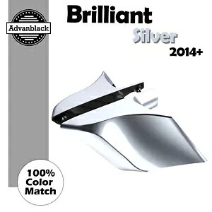 14+ ハーレー Advanblack ブリリアントシルバー CVO ストレッチ拡張サイドカバー用 For 14+ Harley Advanblack BRILLIANT SILVER CVO Stretched Extended Side Cover 【並行輸入品】