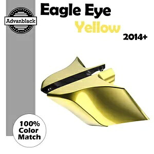 14+ ハーレー Advanblack EAGLE EYE YELLOW CVO ストレッチ拡張サイドカバー用 For 14+ Harley Advanblack EAGLE EYE YELLOW CVO Stretched Extended Side Cover 【並行輸入品】｜カスタムパーツ WORLD倉庫