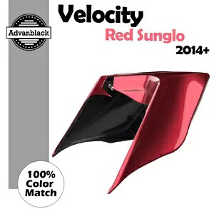 Velocity レッド Sunglo ABS ストレッチ拡張サイドカバー 2014+ ハーレーダビッドソン用 Velocity Red Sunglo ABS Stretched Extended Side Cover For 2014+ Harley Davidson 【並行輸入品】