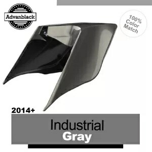 14 歳以上のハーレー ツーリング グライド用 インダストリアル グレー ストレッチ拡張サイド カバー For 14+ Harley Touring Glide INDUSTRIAL GRAY Stretched Extended Side Covers 【並行輸入品】