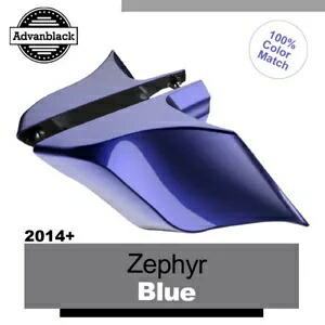 14 歳以上ハーレーツーリングストリートロードゼファーブルーストレッチ拡張サイドカバー用 For 14+ Harley Touring Street Road ZEPHYR BLUE Stretched Extended Side Covers 【並行輸入品】