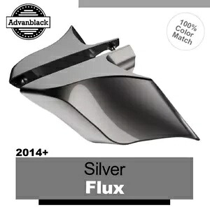 14+ ハーレーツーリングストリートロード用 SILVER FLUX ストレッチ拡張サイドカバー For 14+ Harley Touring Street Road SILVER FLUX Stretched Extended Side Covers 【並行輸入品】｜カスタムパーツ WORLD倉庫