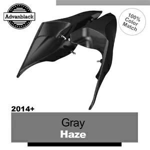 14+ ハーレー ツーリング ストリート ロード GREY HAZE ストレッチ拡張サイドカバー用 For 14+ Harley Touring Street Road GRAY HAZE Stretched Extended Side Covers 【並行輸入品】