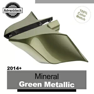 14 歳以上のハーレーツーリング用ミネラルグリーンメタリックストレッチ拡張サイドカバー For 14+ Harley Touring MINERAL GREEN METALLIC Stretched Extended Side Covers 【並行輸入品】｜カスタムパーツ WORLD倉庫