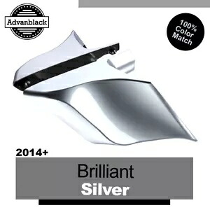 14 歳以上のハーレー ツーリング グライド用 ブリリアント シルバー ストレッチ拡張サイド カバー For 14+ Harley Touring Glide BRILLIANT SILVER Stretched Extended Side Covers 【並行輸入品】