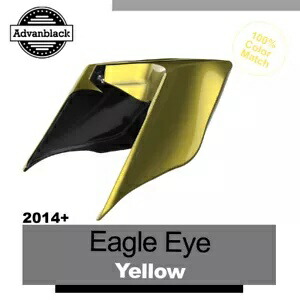 14+ Harley Touring Glide EAGLE EYE YELLOW ストレッチ拡張サイドカバー用 For 14+ Harley Touring Glide EAGLE EYE YELLOW Stretched Extended Side Covers 【並行輸入品】