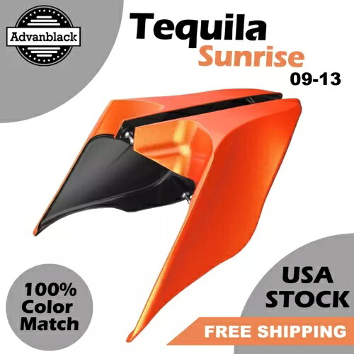 Advanblack テキーラ サンライズ ストレッチ拡張サイドカバーパネル 09-13 ハーレーに適合 Advanblack Tequila Sunrise Stretched Extended Side Cover Panel Fits 09-13 Harley 【並行輸入品】